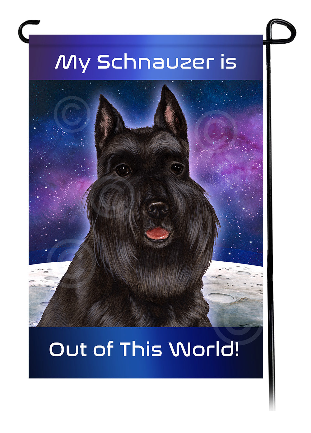 Schnauzer Out Of This World Garden Flags