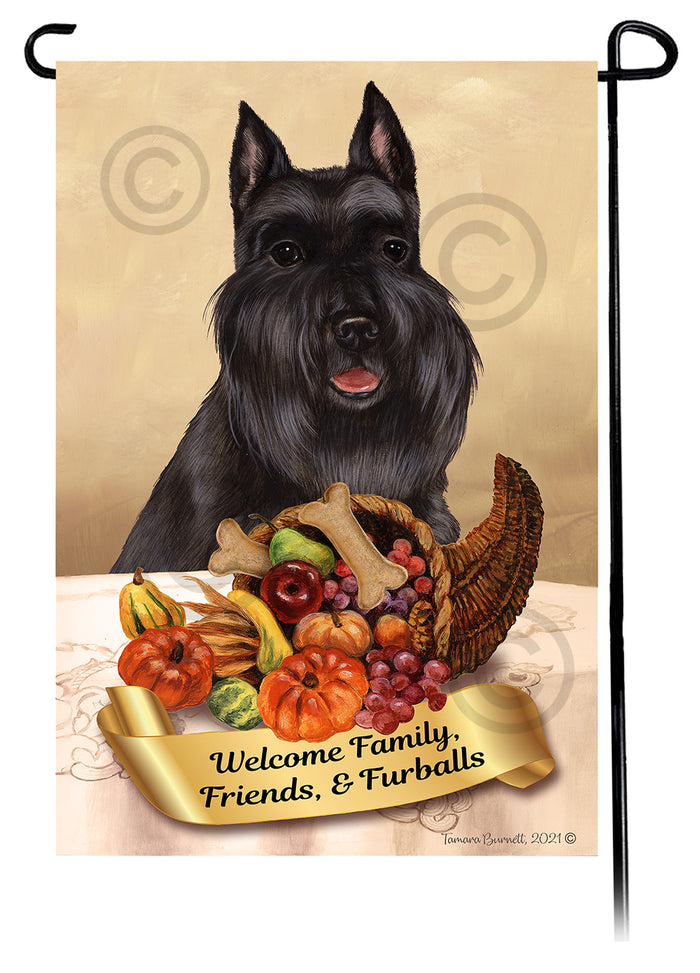 Schnauzer Thanksgiving Garden Flags