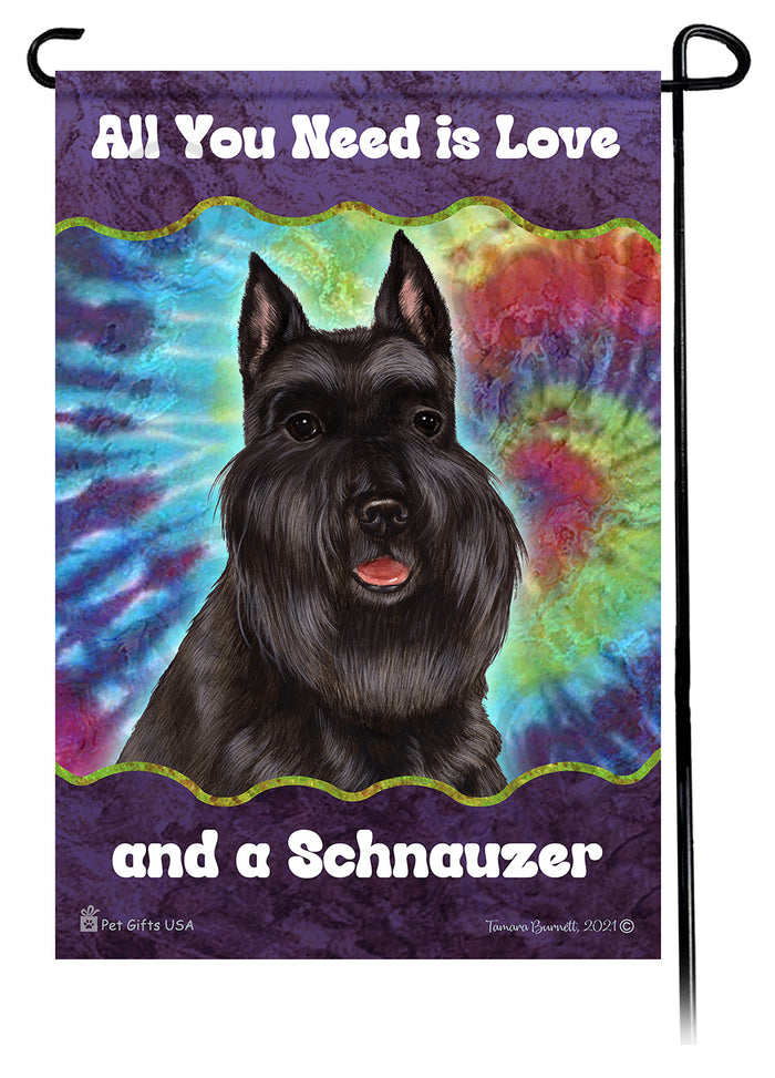 Schnauzer All You Need Is Love Garden Flags