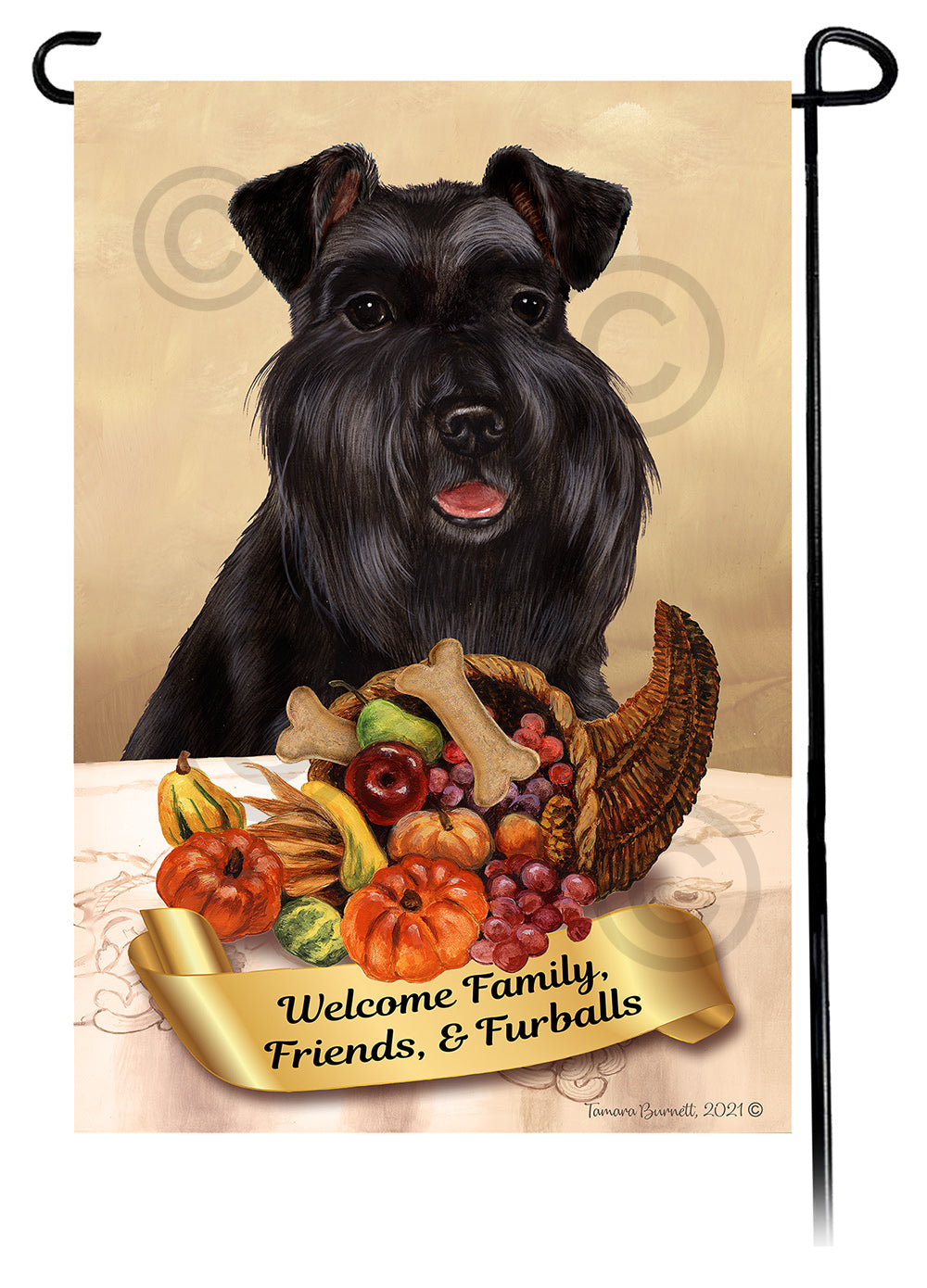 Schnauzer Thanksgiving - Garden Flag