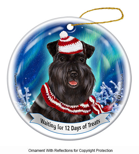 Schnauzer Uncropped Black Ornament
