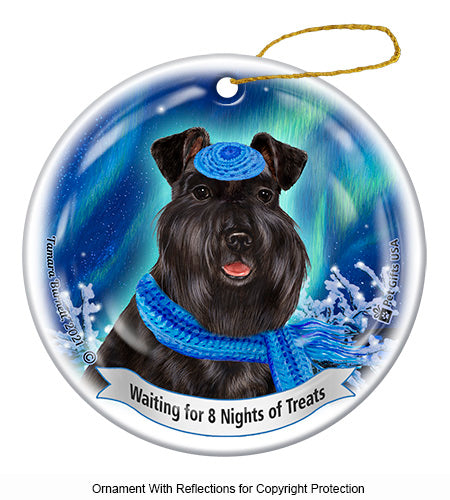 Schnauzer Uncropped Black Ornament