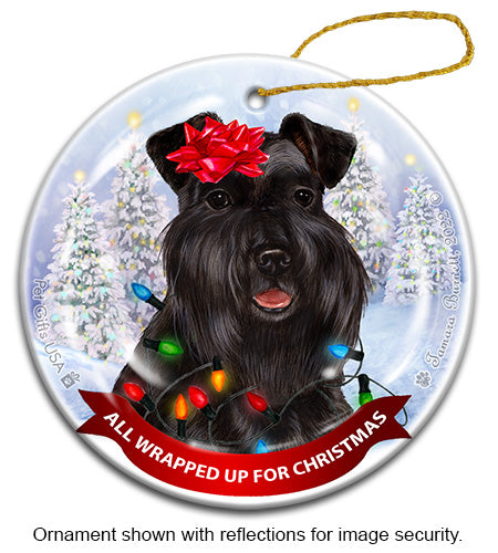 Schnauzer Uncropped Black Ornament