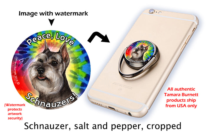Schnauzer Grey Cropped Phone Stand