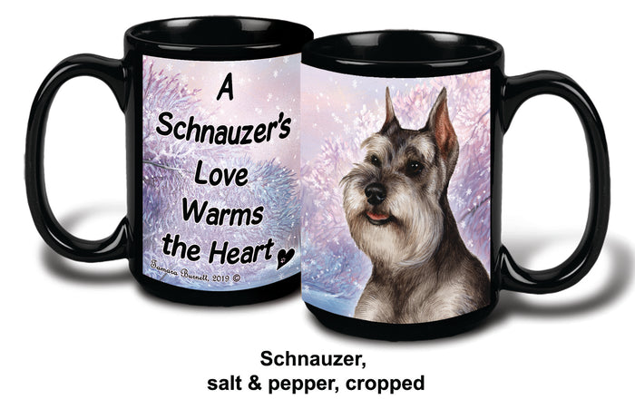 Schnauzer Crop Grey Winter Mug 15 oz