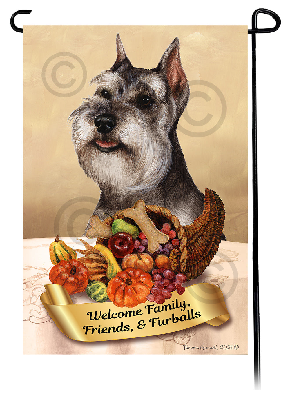Schnauzer Thanksgiving - Garden Flag
