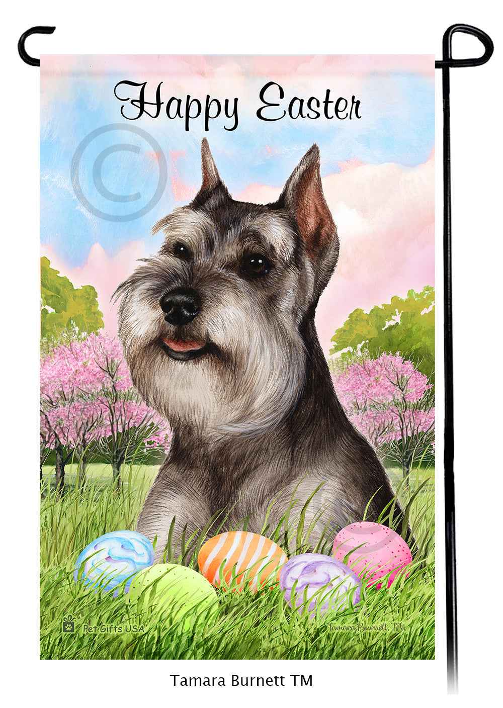 Schnauzer Happy Easter - Garden Flag