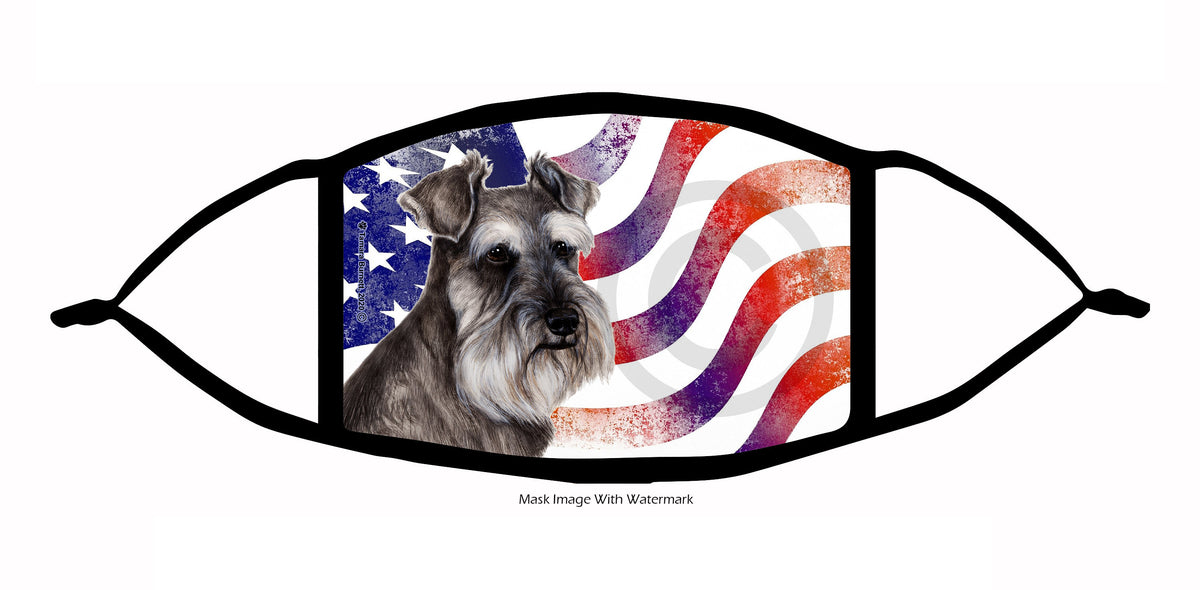 Schnauzer (Salt and Pepper, Drop Ears) Face Mask