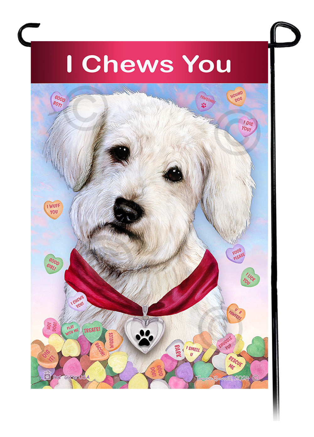 Schnoodle Valentine Sweetheart - Garden Flag