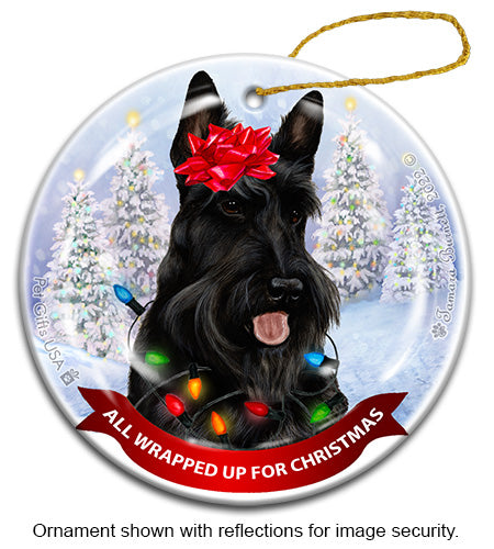 Scottish Terrier All Wrapped Up Ornament