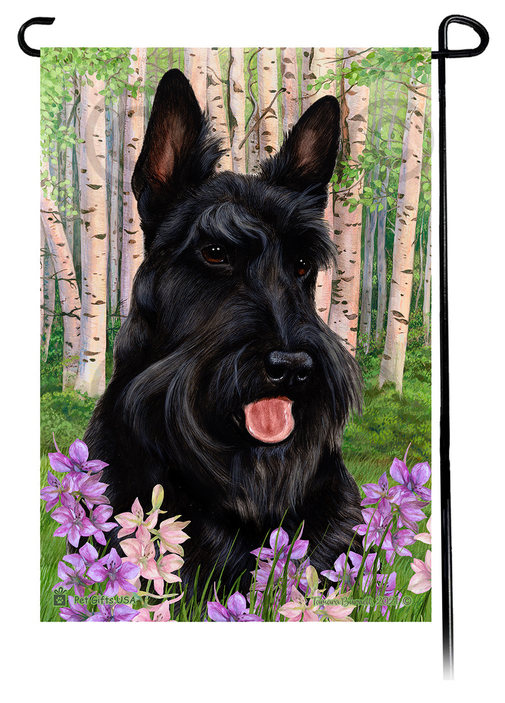 Scottish Terrier Spring Flowers Garden Flags