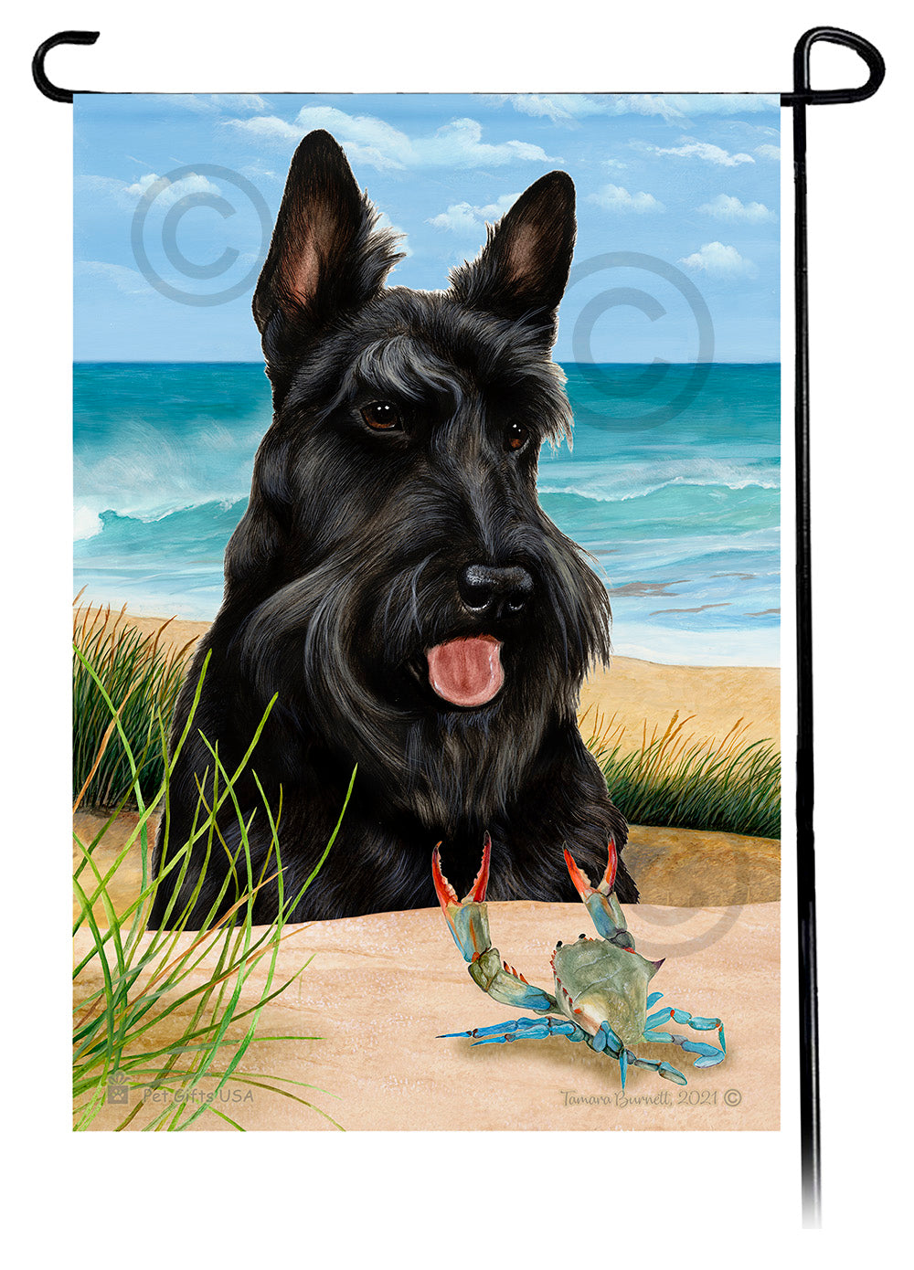 Scottish Terrier Summer Flowers Garden Flag