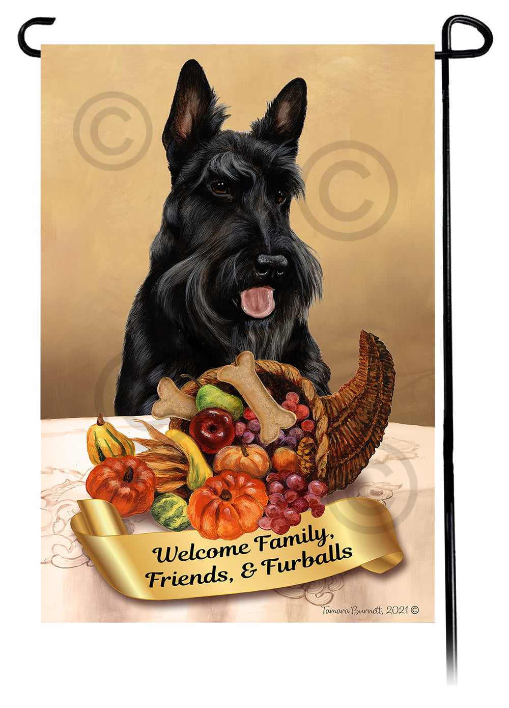 Scottish Terrier Thanksgiving Garden Flags