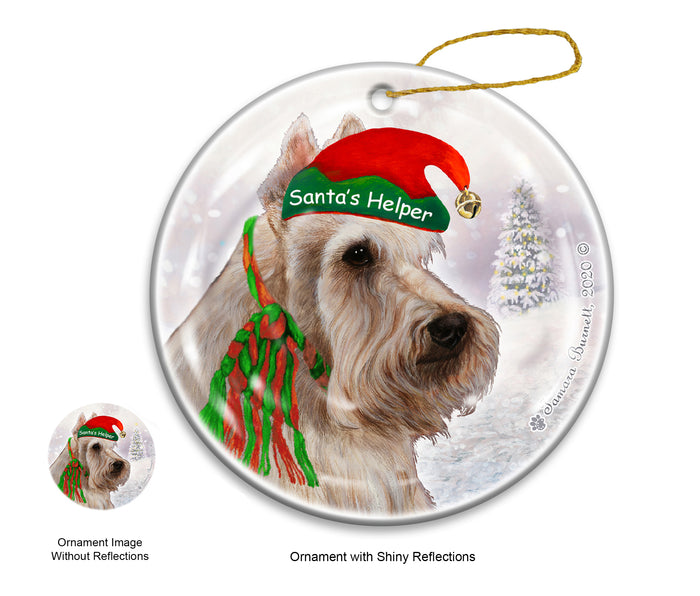 Irish Terrier Wheaten - Santa's Helper Ornament