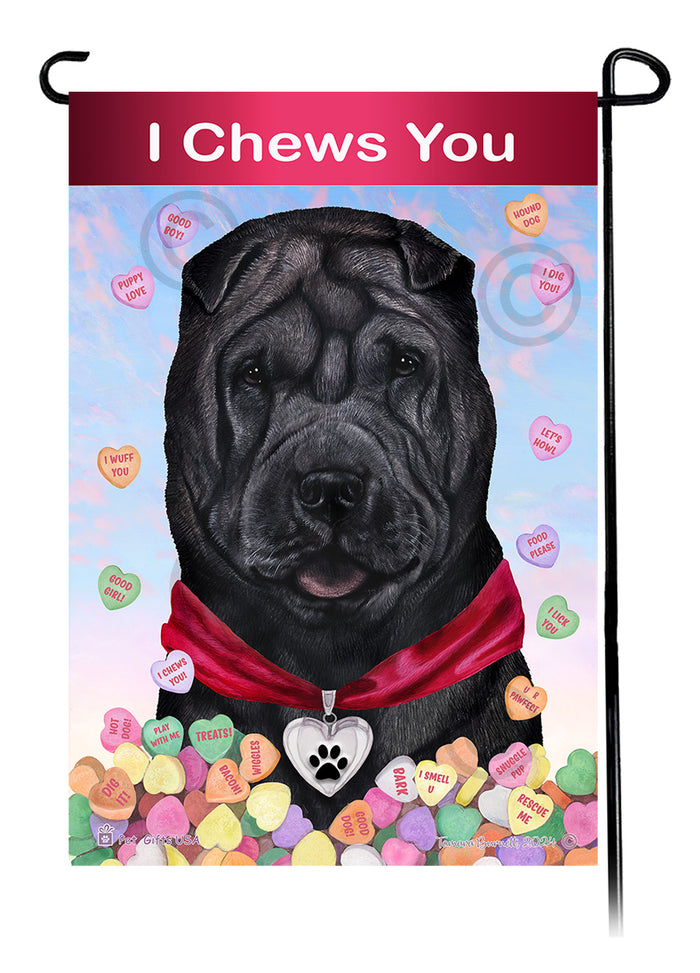 Shar Pei Valentine Sweetheart Garden Flags