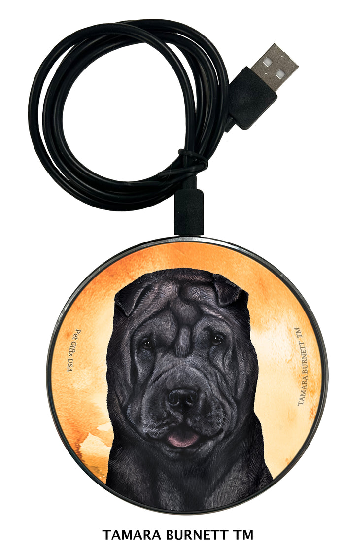 Shar Pei Black Zoomies Wireless Charger