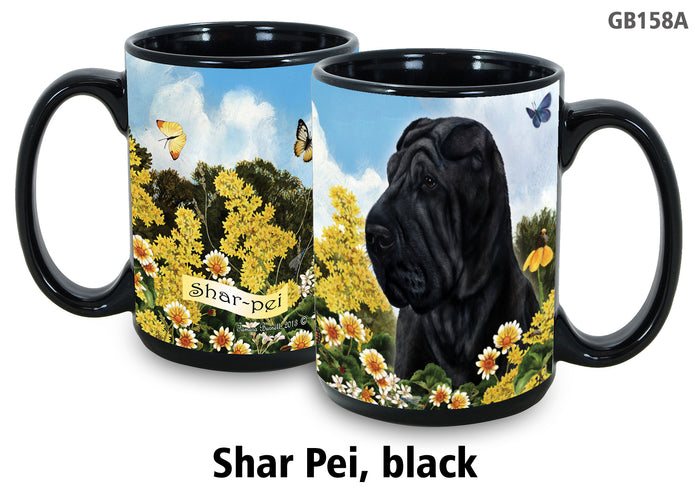 Shar Pei Black - Garden Party Fun Mug 15 oz