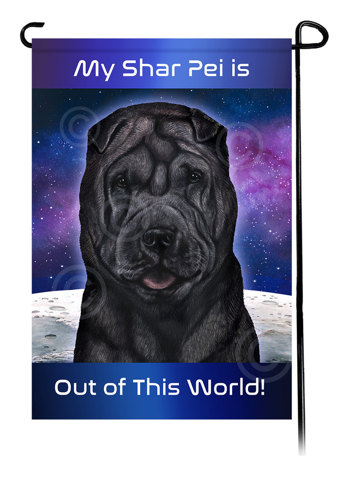 Shar Pei Out Of This World Garden Flags