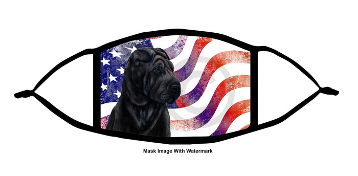 Shar Pei (Black) Face Mask