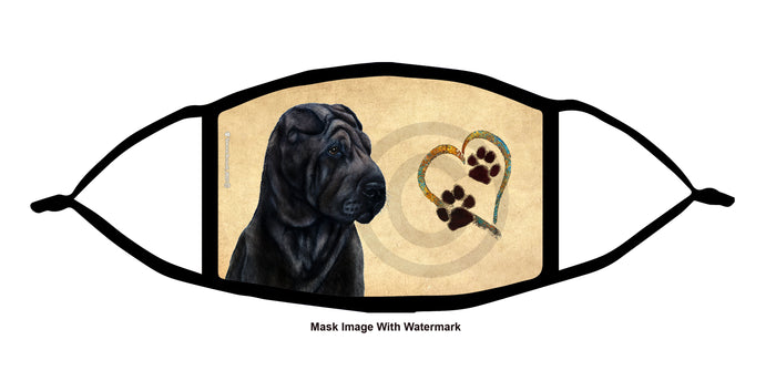 Shar pei (Black) Face Mask