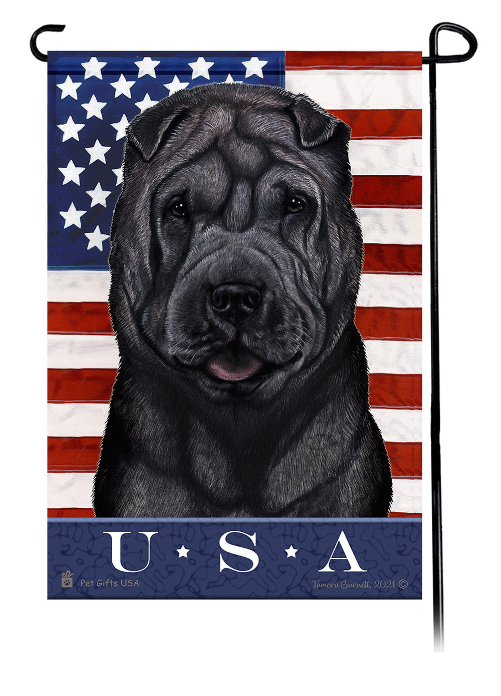 Shar Pei True Blue Garden Flags