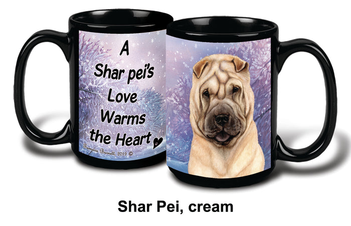 Shar Pei Cream Winter Mug 15 oz