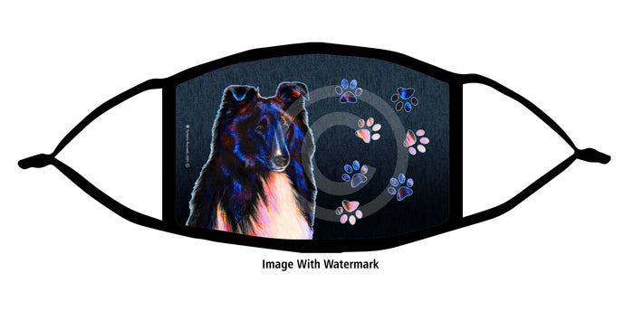 Sheltie (Bi-Black) Face Mask