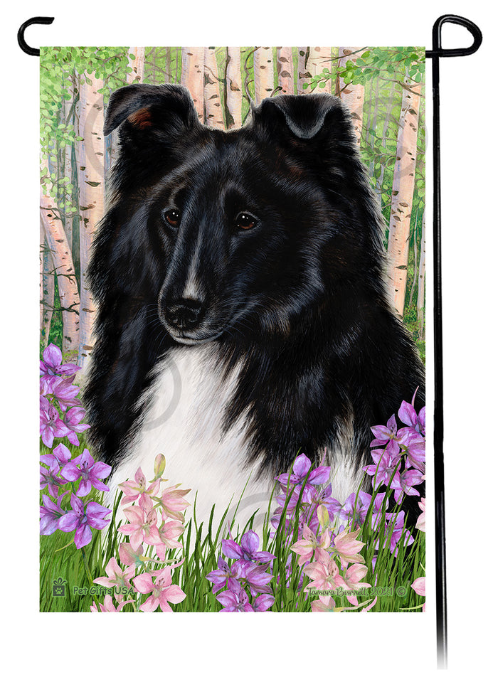 Shetland Sheepdog Spring Flowers Garden Flags