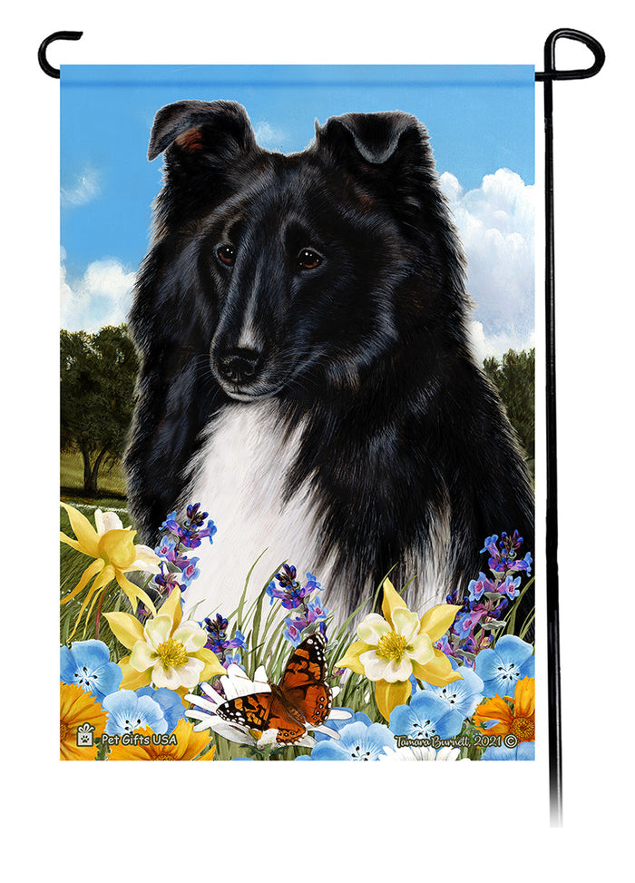 Shetland Sheepdog Summer Flowers Garden Flags