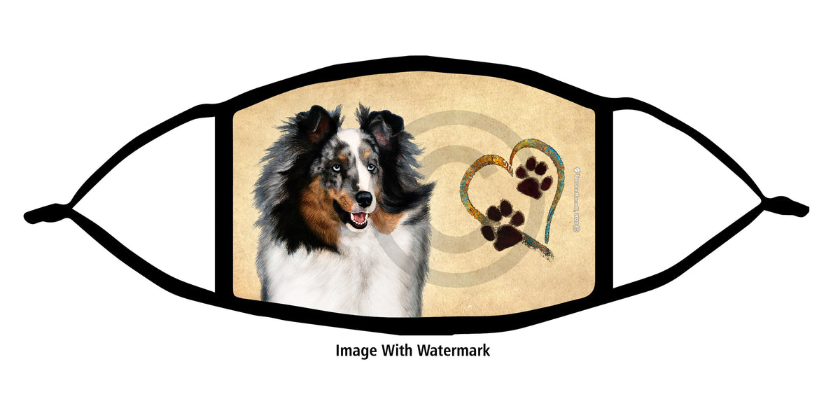 Sheltie (Blue Merle) Face Mask