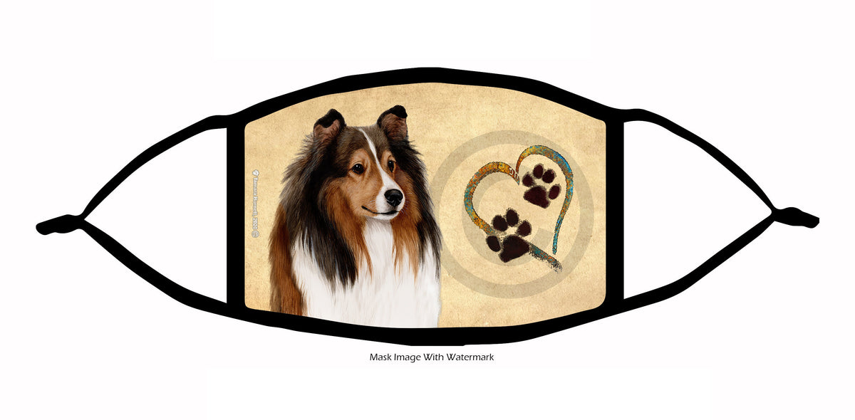 Sheltie (Sable and White) Face Mask