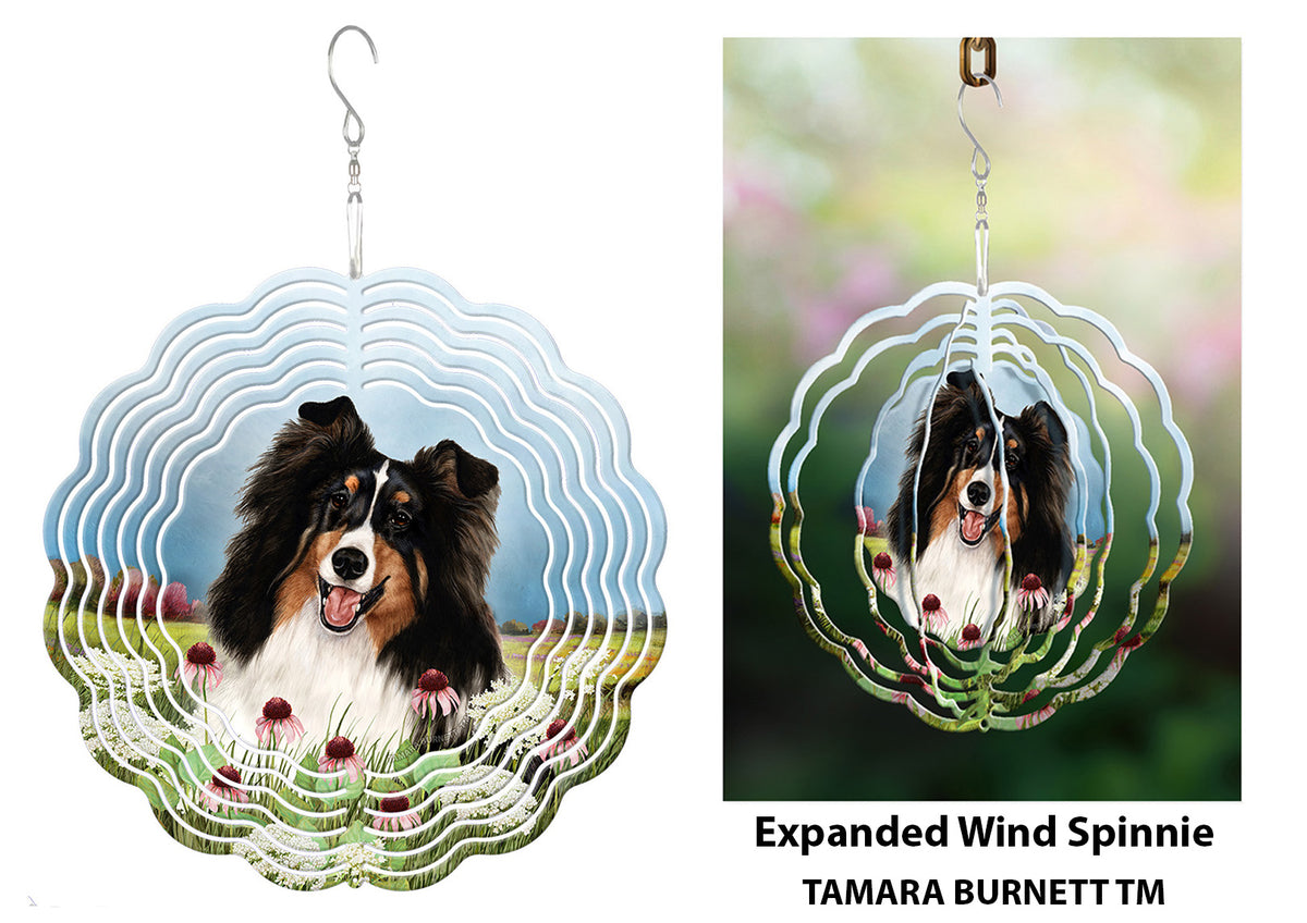 Shetland Sheepdog Tri Style 2 Wind Spinner