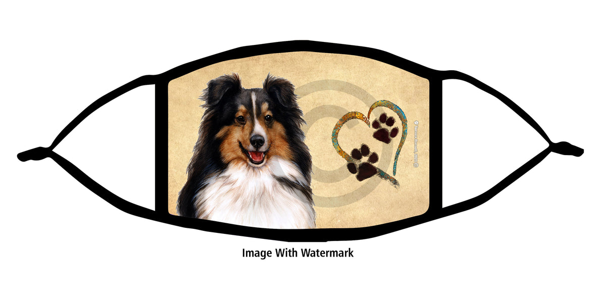 Sheltie (Tri-Color) Face Mask