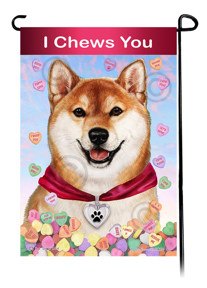 Shiba Inu Valentine Sweetheart Garden Flags