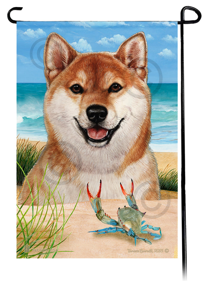 Shiba Inu Summer Flowers Garden Flag