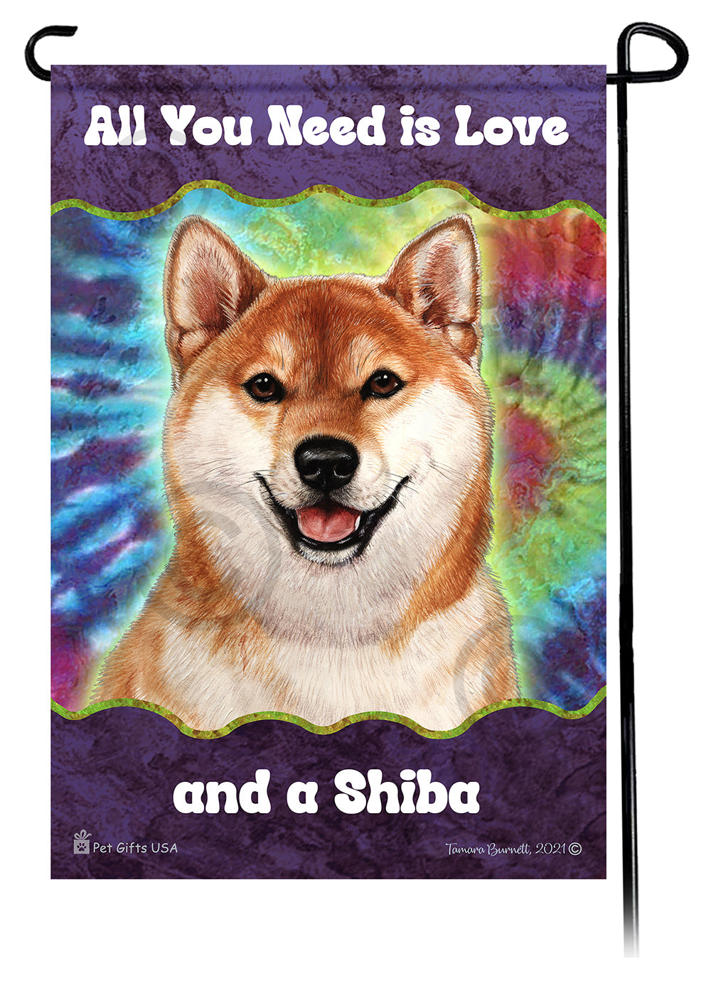 Shiba Inu All You Need Is Love Garden Flags