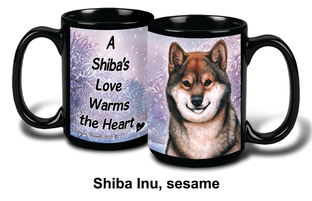 Shiba Inu Red/Wht Winter Mug 15 oz