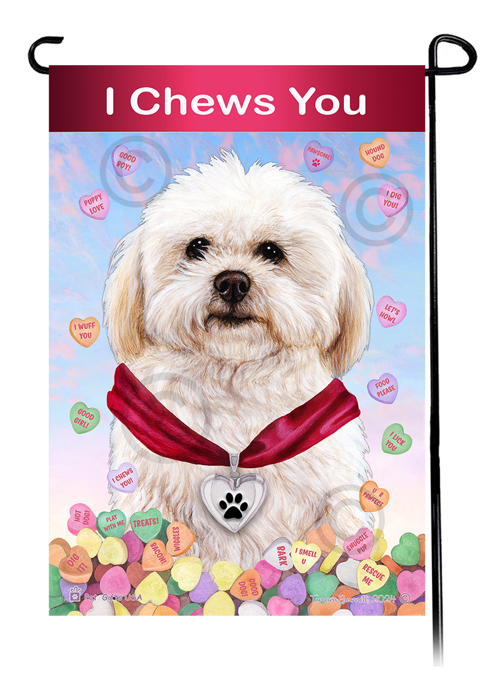 Shih Poo Valentine Sweetheart Garden Flags