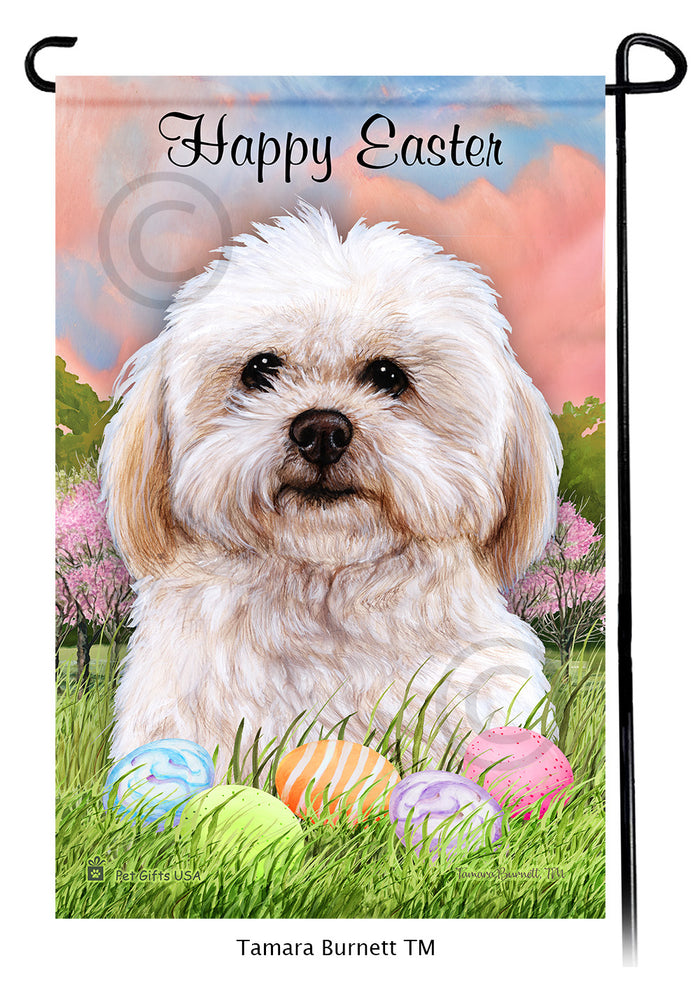 Shih Poo Happy Easter Garden Flags