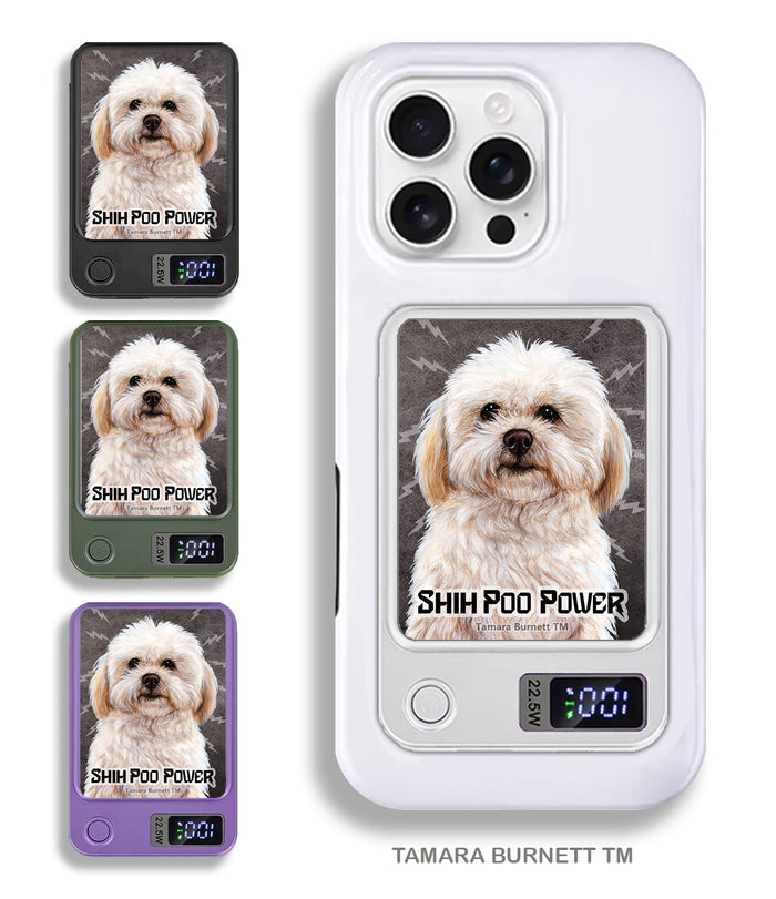 Shih-Poo Cream Phone Bank Wireless Charger