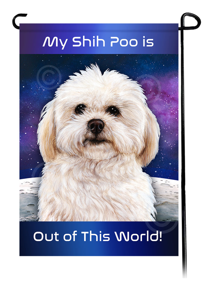 Shih Poo Out Of This World Garden Flags