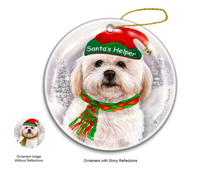 Shih - poo - Santa's Helper Ornament