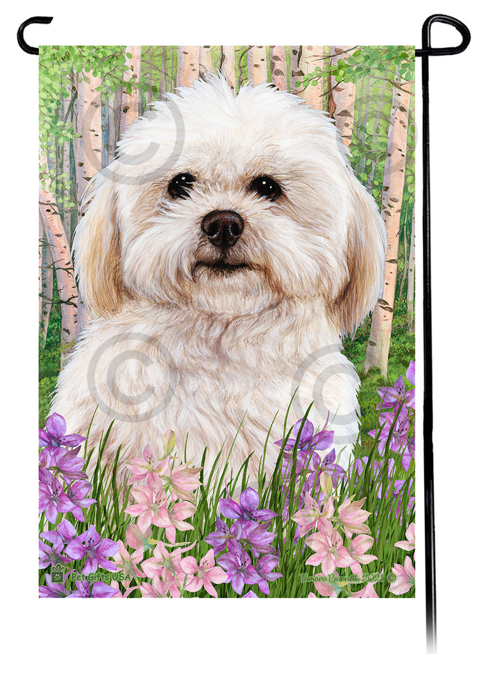 Shih Poo Spring Flowers Garden Flags