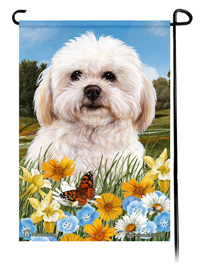 Shih Poo Summer Flowers Garden Flags