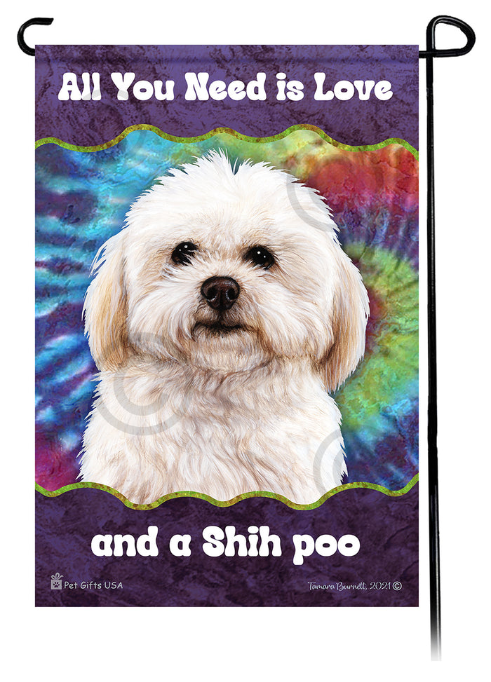 Shih Poo All You Need Is Love Garden Flags