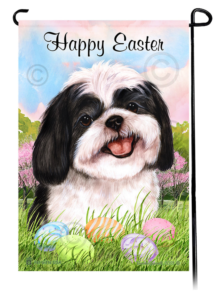 Shih Tzu Happy Easter Garden Flags