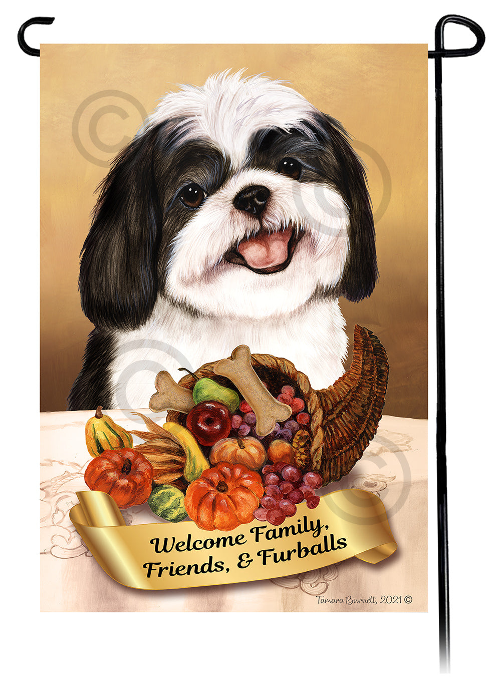 Shih Tzu Thanksgiving Garden Flags