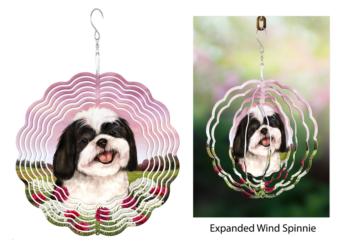 Shih Tzu Black And White Wind Spinner