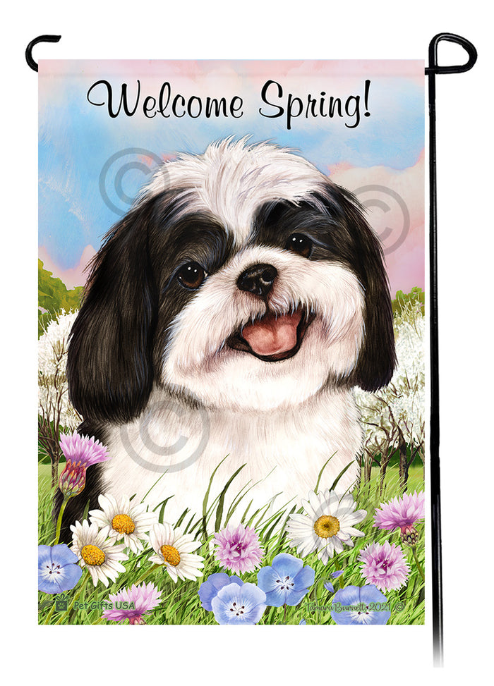 Shih Tzu Welcome Spring Garden Flags