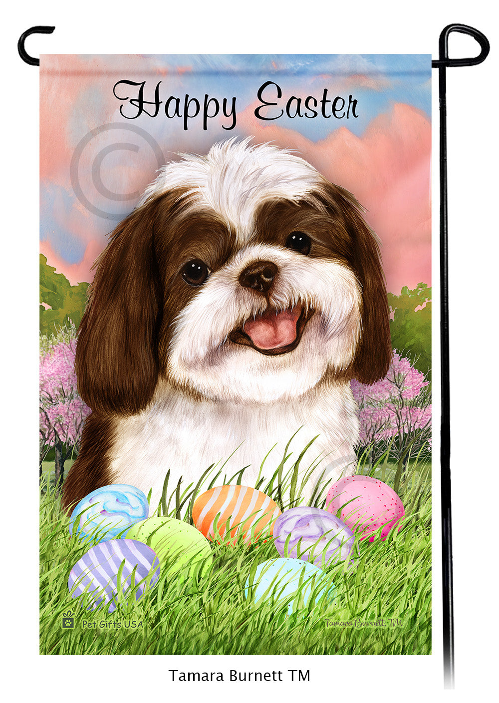 Shih Tzu Happy Easter - Garden Flag